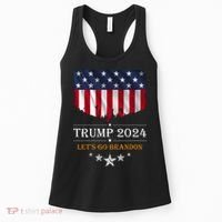 Trump 2024 Lets Go Brandon U.S Flag Women's Tank Top thumb 0