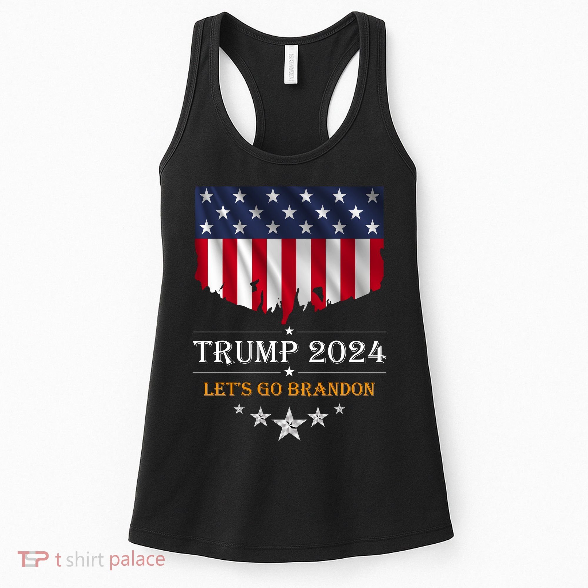 Trump 2024 Lets Go Brandon U.S Flag Women's Tank Top