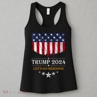 Trump 2024 Lets Go Brandon U.S Flag Women's Tank Top thumb 3