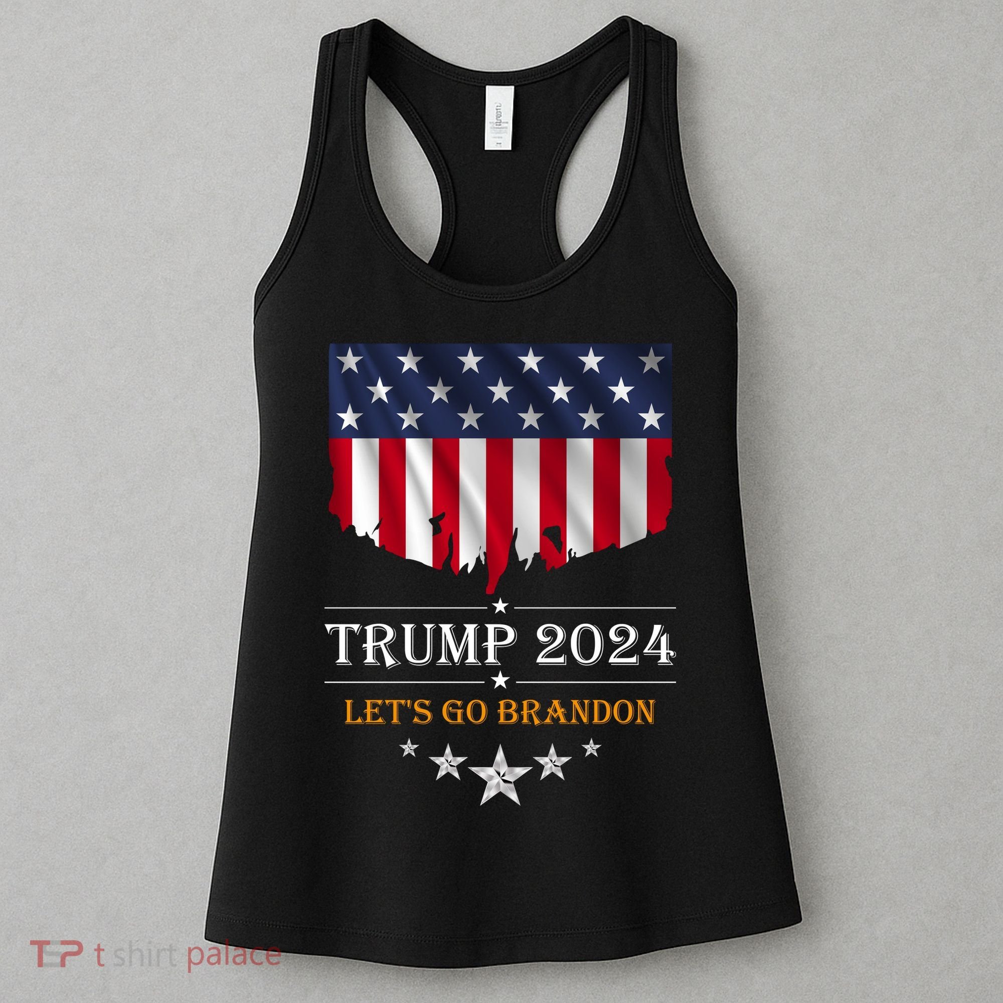 Trump 2024 Lets Go Brandon U.S Flag Women's Tank Top