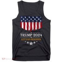 Trump 2024 Lets Go Brandon U.S Flag Tank Top thumb 0