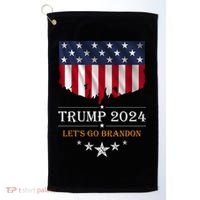 Trump 2024 Lets Go Brandon U.S Flag Golf Towel thumb 0