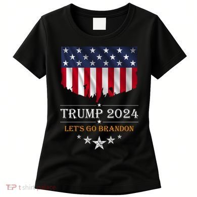 Trump 2024 Lets Go Brandon U.S Flag Women's T-Shirt