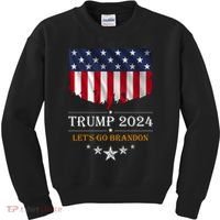 Trump 2024 Lets Go Brandon U.S Flag Kids Sweatshirt thumb 0