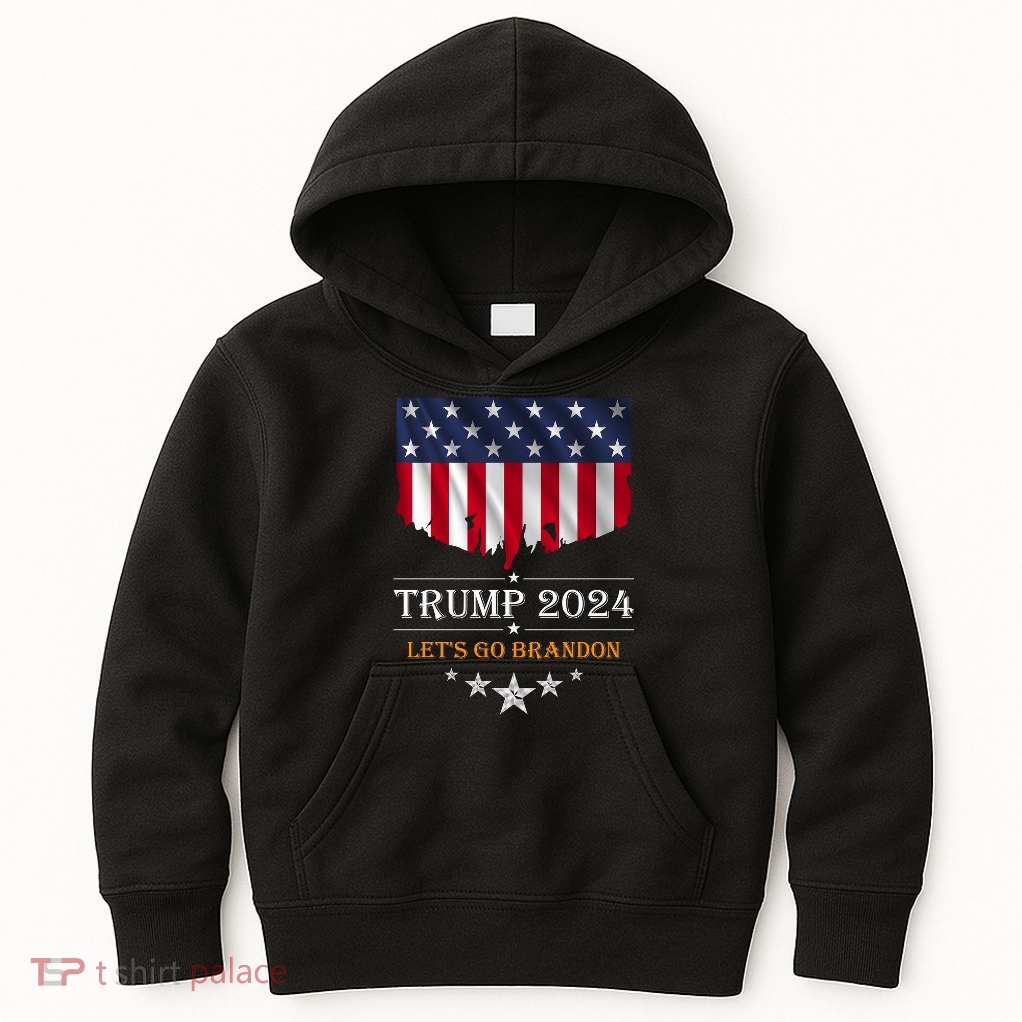 Trump 2024 Lets Go Brandon U.S Flag Kids Hoodie