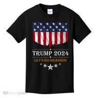 Trump 2024 Lets Go Brandon U.S Flag Kids T-Shirt thumb 0