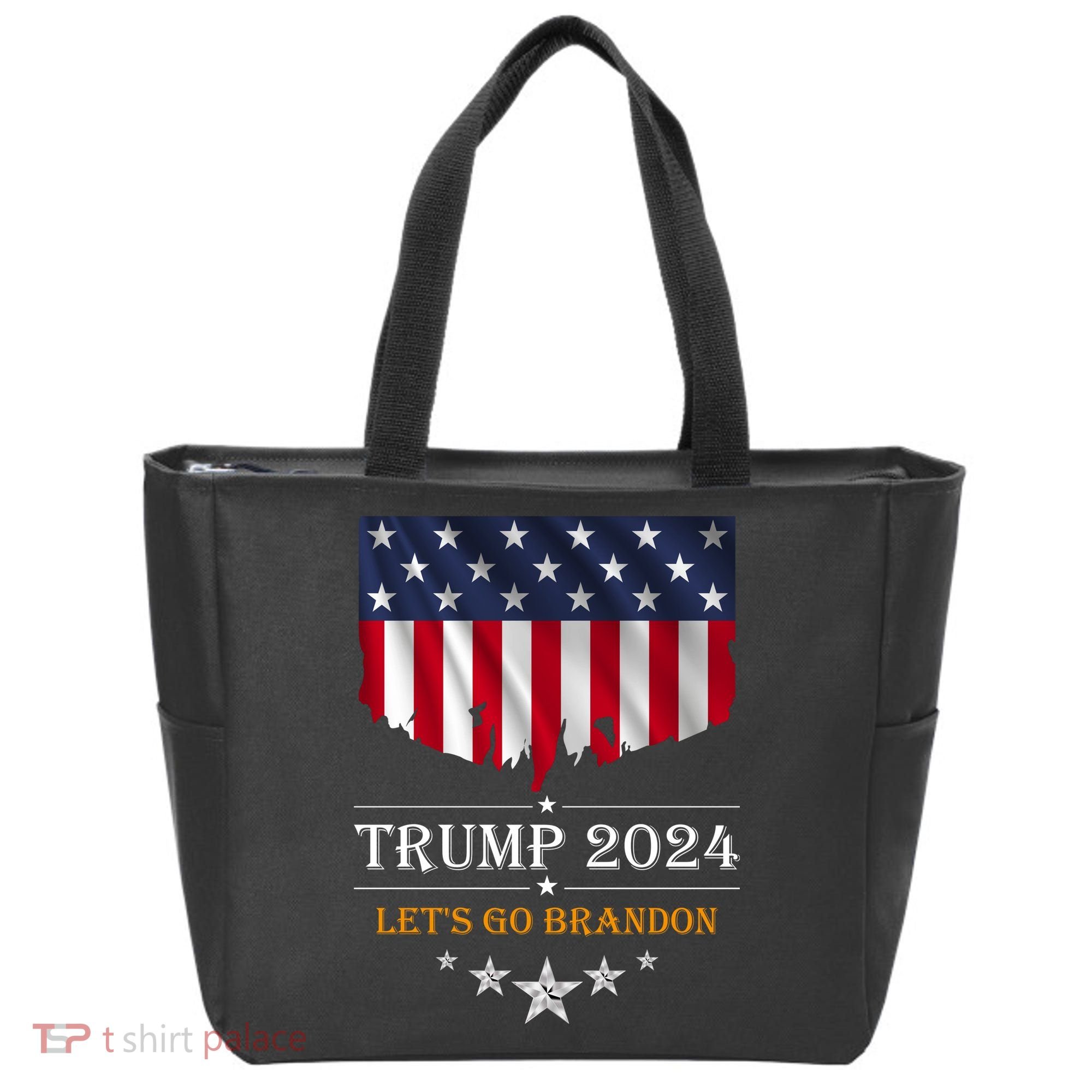 Trump 2024 Lets Go Brandon U.S Flag Tote Bag