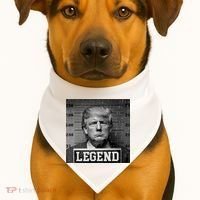 Trump 2024 Mugshot President Legend USA-Made Doggie Bandana thumb 1