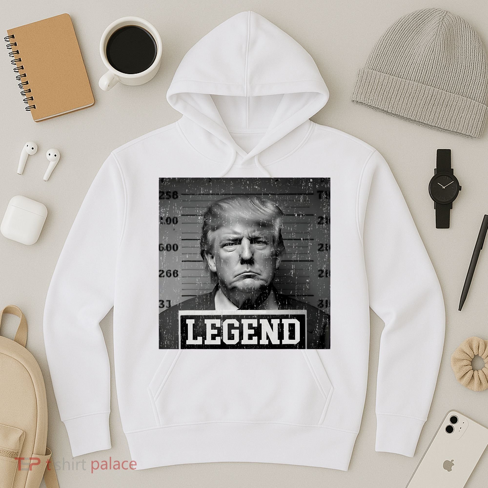 Trump 2024 Mugshot President Legend Hoodie