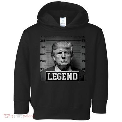 Trump 2024 Mugshot President Legend Toddler Hoodie