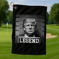 Trump 2024 Mugshot President Legend Golf Towel thumb 1