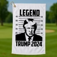 Trump 2024 Mugshot President Legend Pro Trump Golf Towel thumb 1