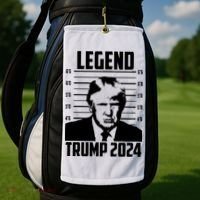 Trump 2024 Mugshot President Legend Pro Trump Golf Towel thumb 2
