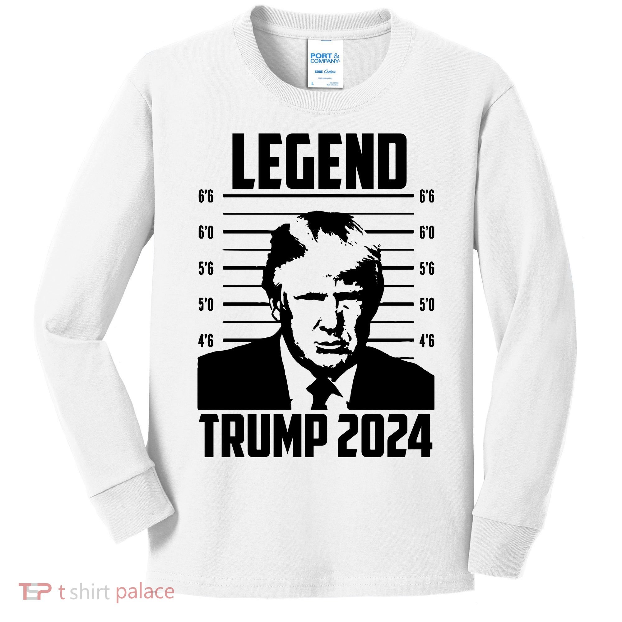 Trump 2024 Mugshot President Legend Pro Trump Kids Long Sleeve Shirt