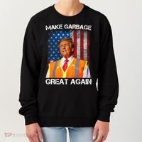 Trump 2024 Make Garbage Great Again Funny For Trump Us Flag Women's Sweatshirt thumb 0