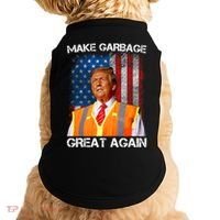 Trump 2024 Make Garbage Great Again Funny For Trump Us Flag Doggie Tank thumb 0