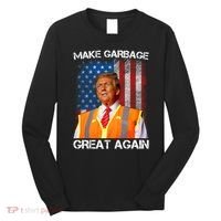 Trump 2024 Make Garbage Great Again Funny For Trump Us Flag Long Sleeve Shirt thumb 0