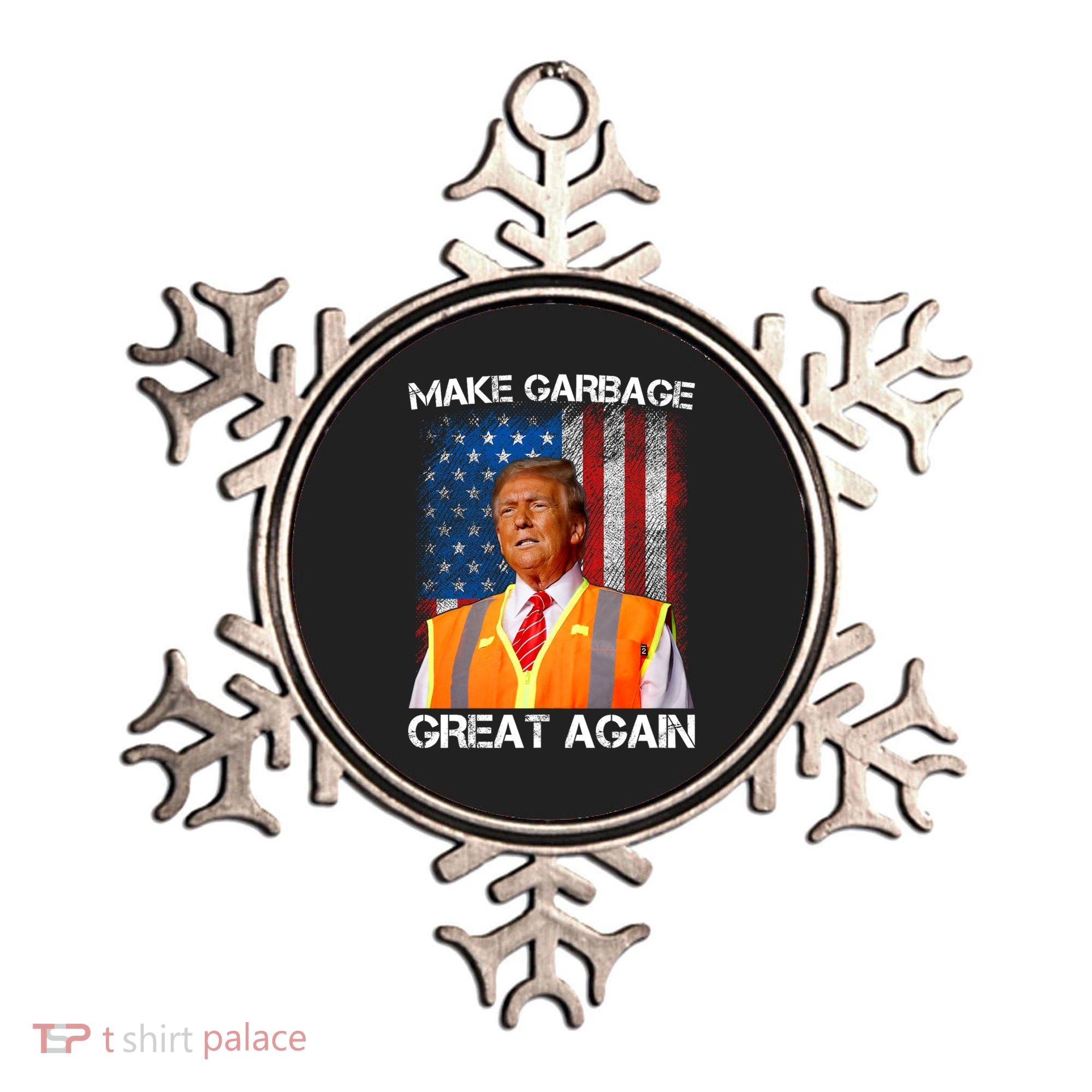 Trump 2024 Make Garbage Great Again Funny For Trump Us Flag Ornament