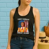 Trump 2024 Make Garbage Great Again Funny For Trump Us Flag Women's Tank Top thumb 2