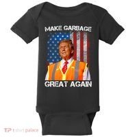 Trump 2024 Make Garbage Great Again Funny For Trump Us Flag Baby Bodysuit thumb 0