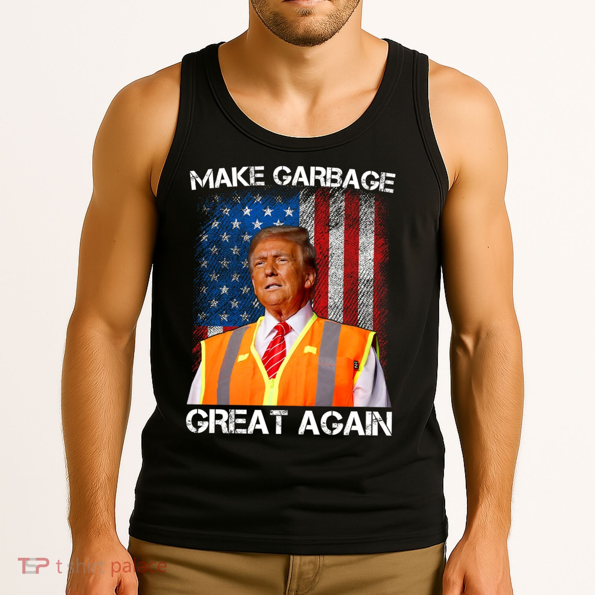 Trump 2024 Make Garbage Great Again Funny For Trump Us Flag Tank Top