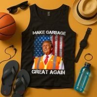 Trump 2024 Make Garbage Great Again Funny For Trump Us Flag Tank Top thumb 4
