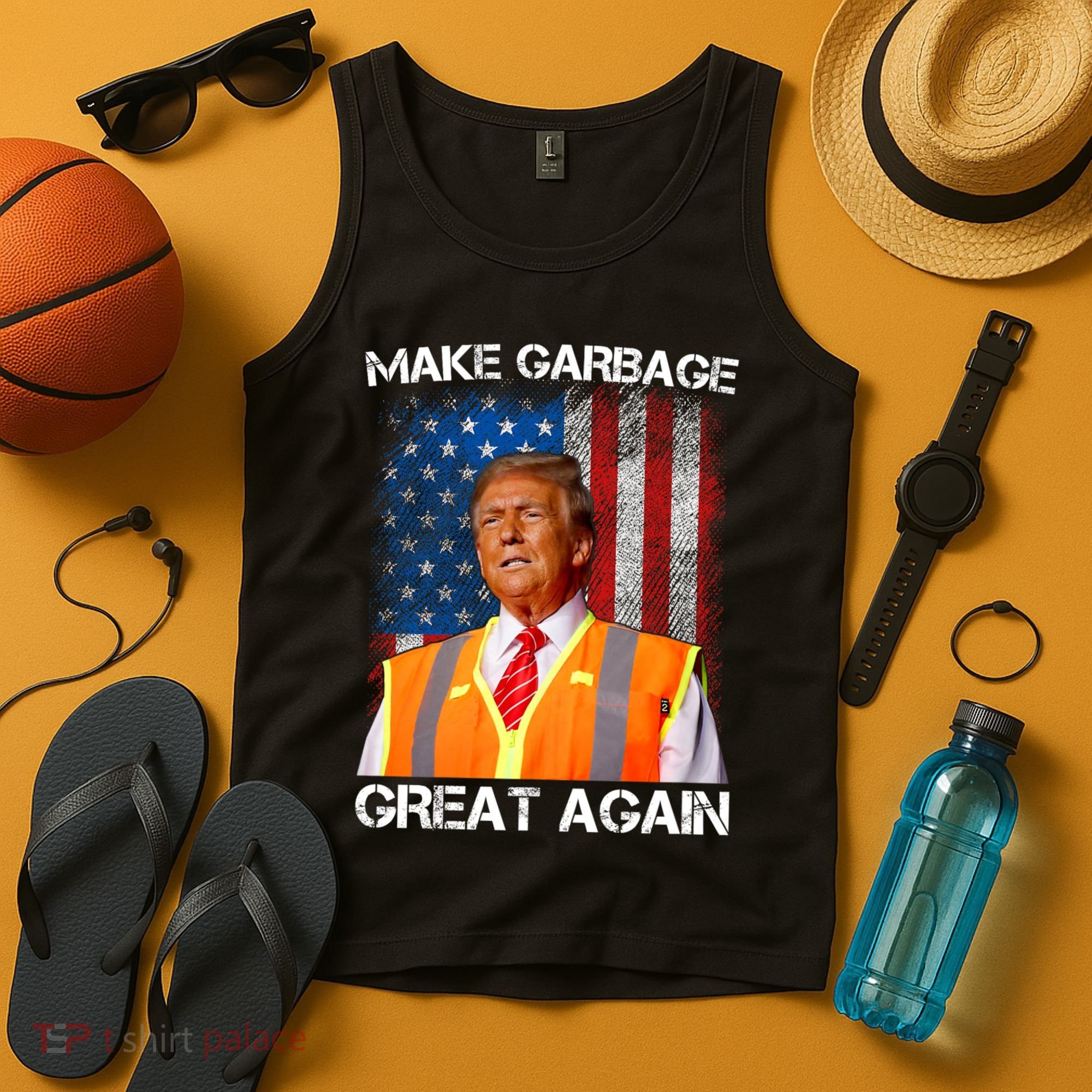 Trump 2024 Make Garbage Great Again Funny For Trump Us Flag Tank Top