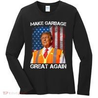 Trump 2024 Make Garbage Great Again Funny For Trump Us Flag Women's Long Sleeve Shirt thumb 0
