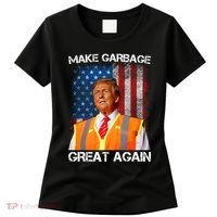 Trump 2024 Make Garbage Great Again Funny For Trump Us Flag Women's T-Shirt thumb 0