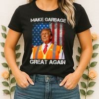 Trump 2024 Make Garbage Great Again Funny For Trump Us Flag Women's T-Shirt thumb 2