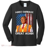 Trump 2024 Make Garbage Great Again Funny For Trump Us Flag Kids Long Sleeve Shirt thumb 0