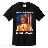 Trump 2024 Make Garbage Great Again Funny For Trump Us Flag Kids T-Shirt thumb 0
