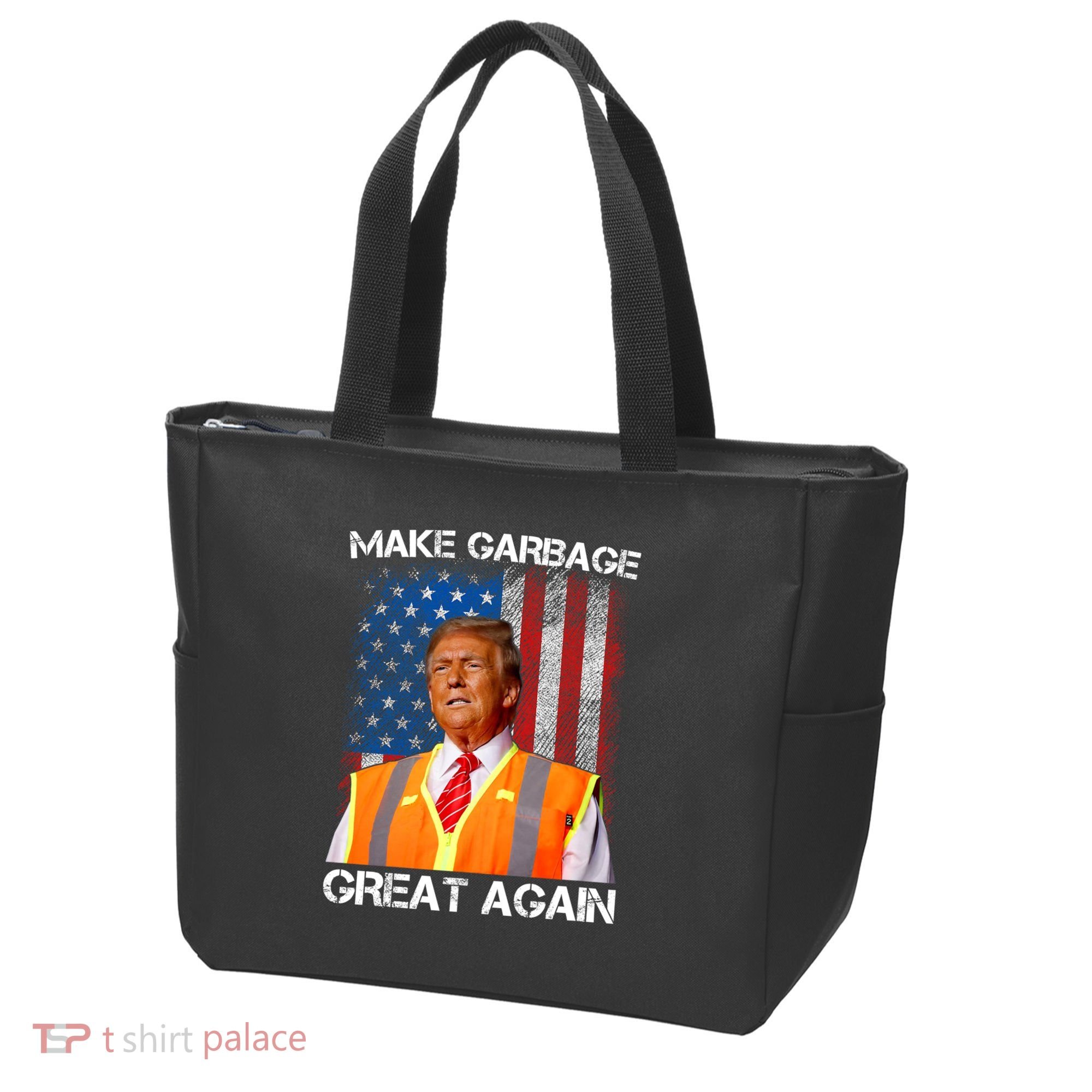 Trump 2024 Make Garbage Great Again Funny For Trump Us Flag Tote Bag
