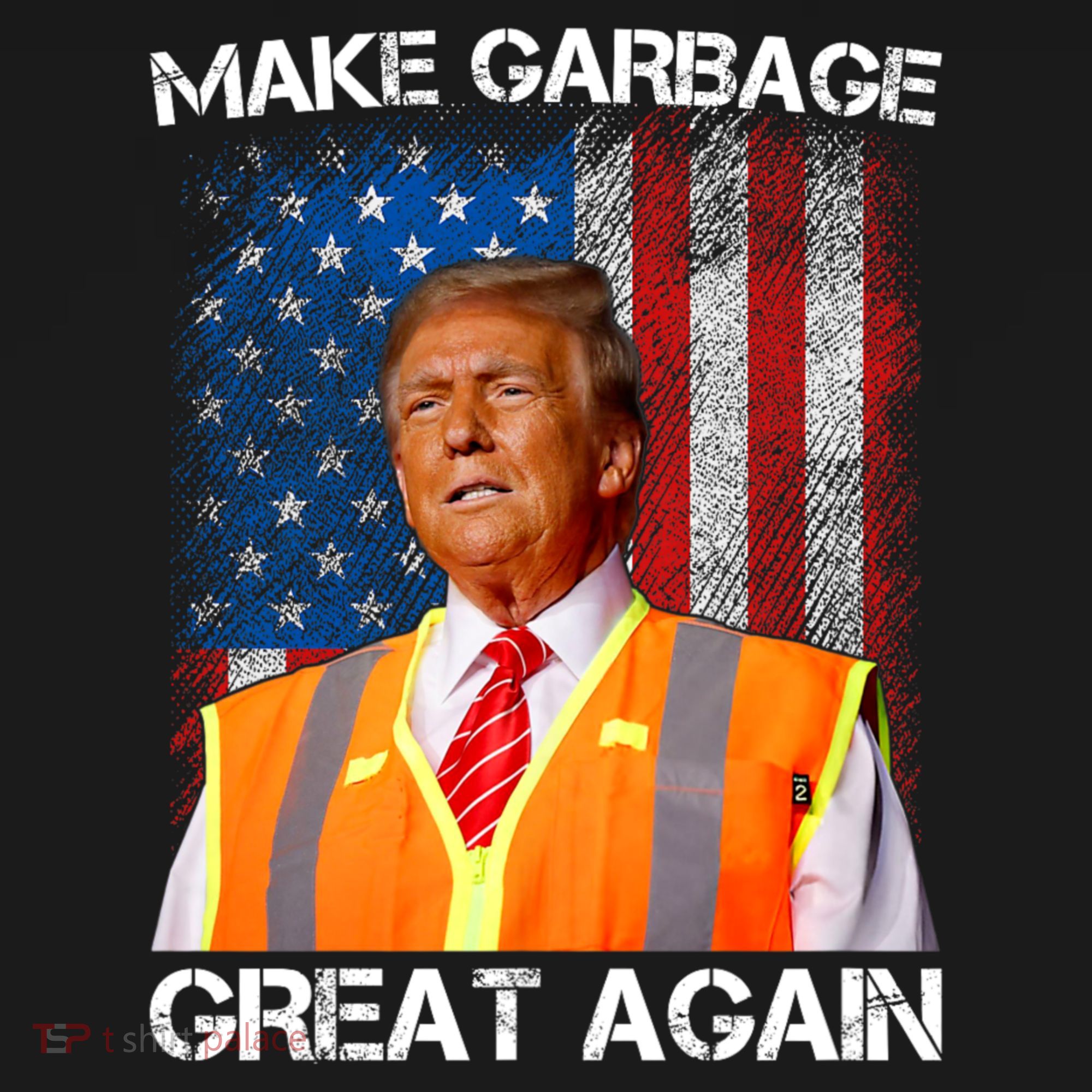 Trump 2024 Make Garbage Great Again Funny For Trump Us Flag Tote Bag