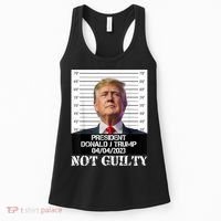 Trump 2024 Mugshot President Free Donald Trump Not Guilty Women's Tank Top thumb 0