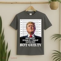 Trump 2024 Mugshot President Free Donald Trump Not Guilty T-Shirt thumb 2