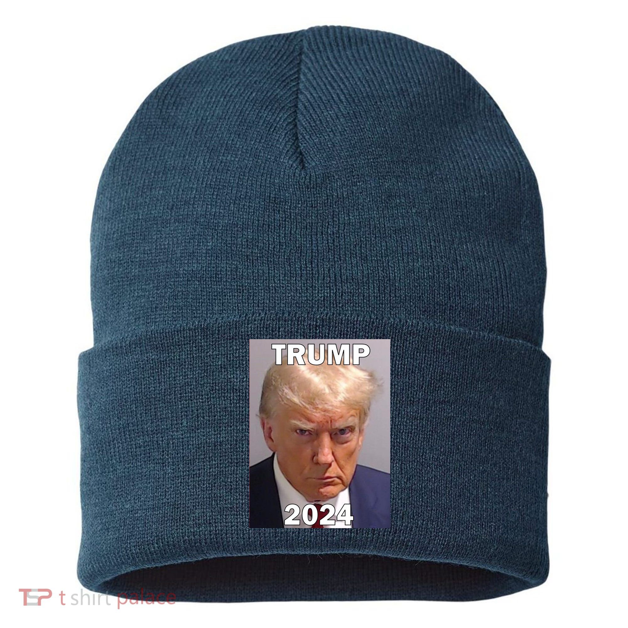 Trump 2024 Mugshot Sustainable Knit Beanie