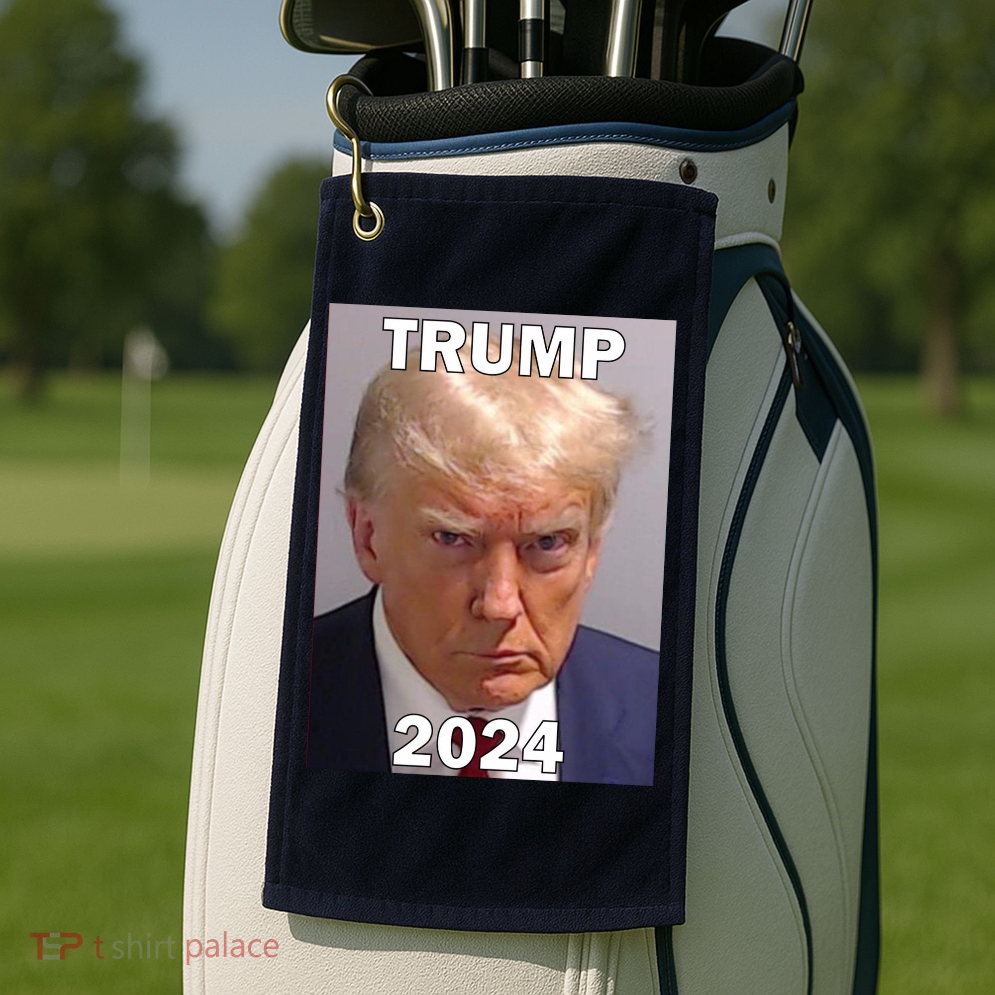 Trump 2024 Mugshot Golf Towel