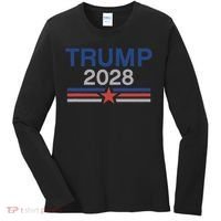 Trump 2028 Minimalist Retro Patriotic Trump Inauguration Women's Long Sleeve Shirt thumb 0