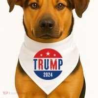 Trump 2024 Presidential Election Logo USA-Made Doggie Bandana thumb 1