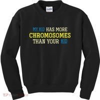 Trisomy 21 Parents Down Syndrome Awareness Gift Kids Sweatshirt thumb 0