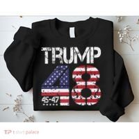 Trump 2028 President 45 47 48 American Flag Trump 2028 Sweatshirt thumb 2