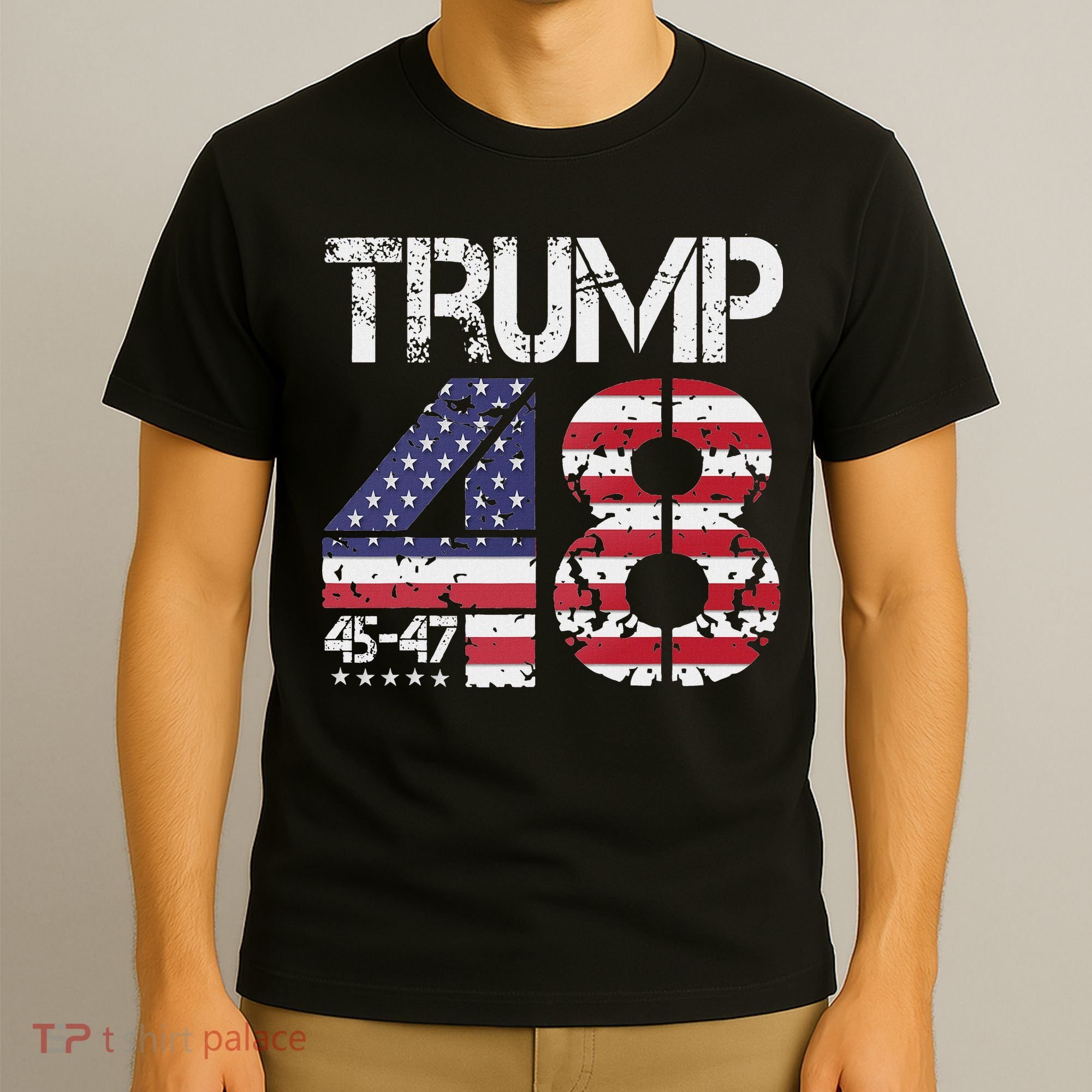 Trump 2028 President 45 47 48 American Flag Trump 2028 T-Shirt