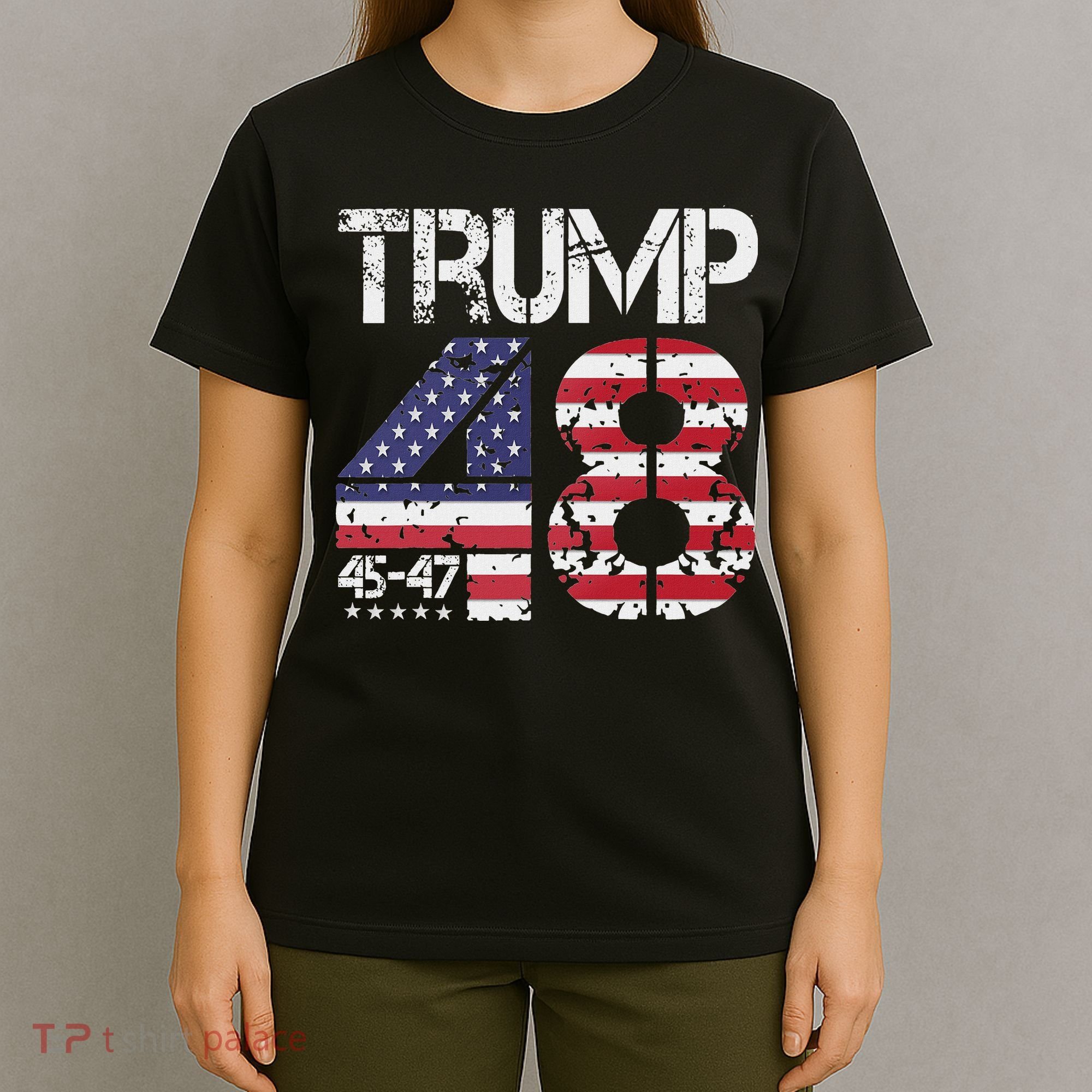 Trump 2028 President 45 47 48 American Flag Trump 2028 T-Shirt