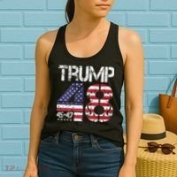 Trump 2028 President 45 47 48 American Flag Trump 2028 Women's Tank Top thumb 2