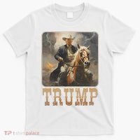 Trump 2024 President Cowboy Riding Horse Western Usa Maga T-Shirt thumb 0