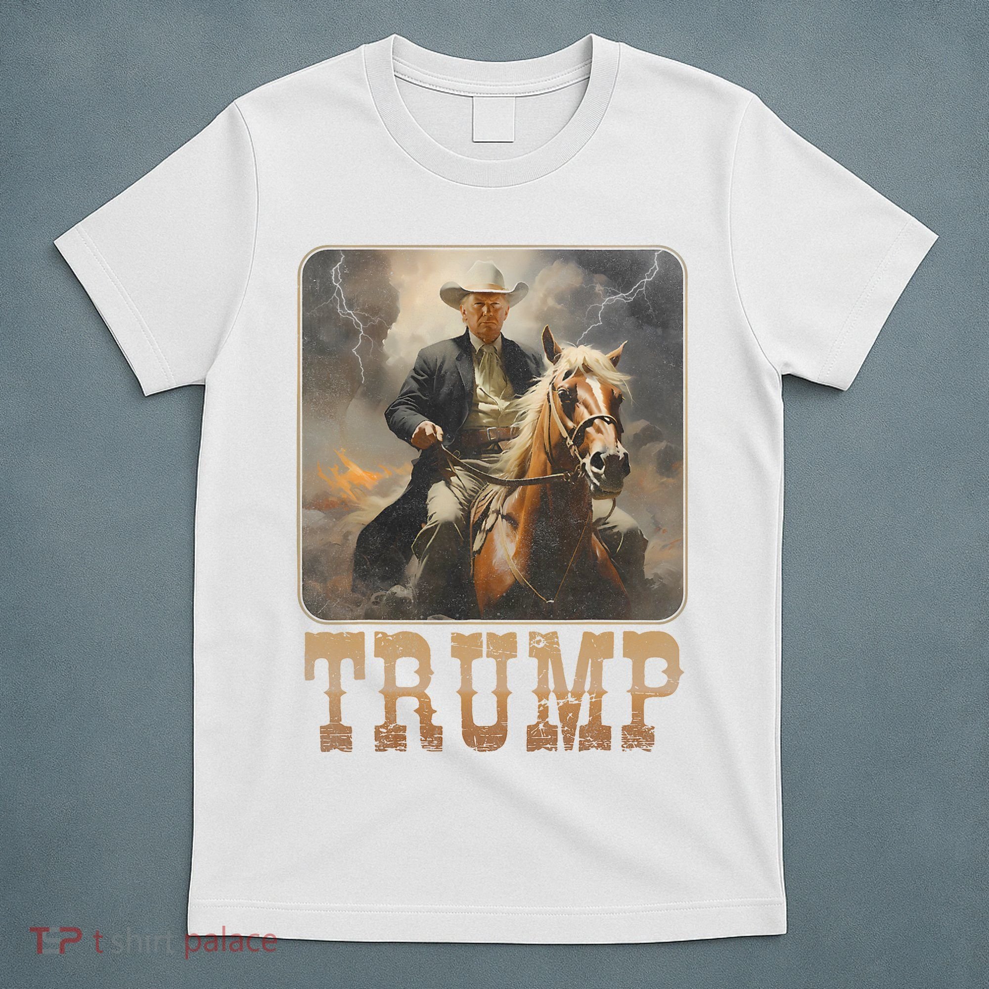 Trump 2024 President Cowboy Riding Horse Western Usa Maga T-Shirt