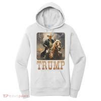 Trump 2024 President Cowboy Riding Horse Western Usa Maga Women's Hoodie thumb 0
