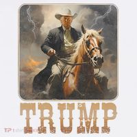 Trump 2024 President Cowboy Riding Horse Western Usa Maga Women's Hoodie thumb 2