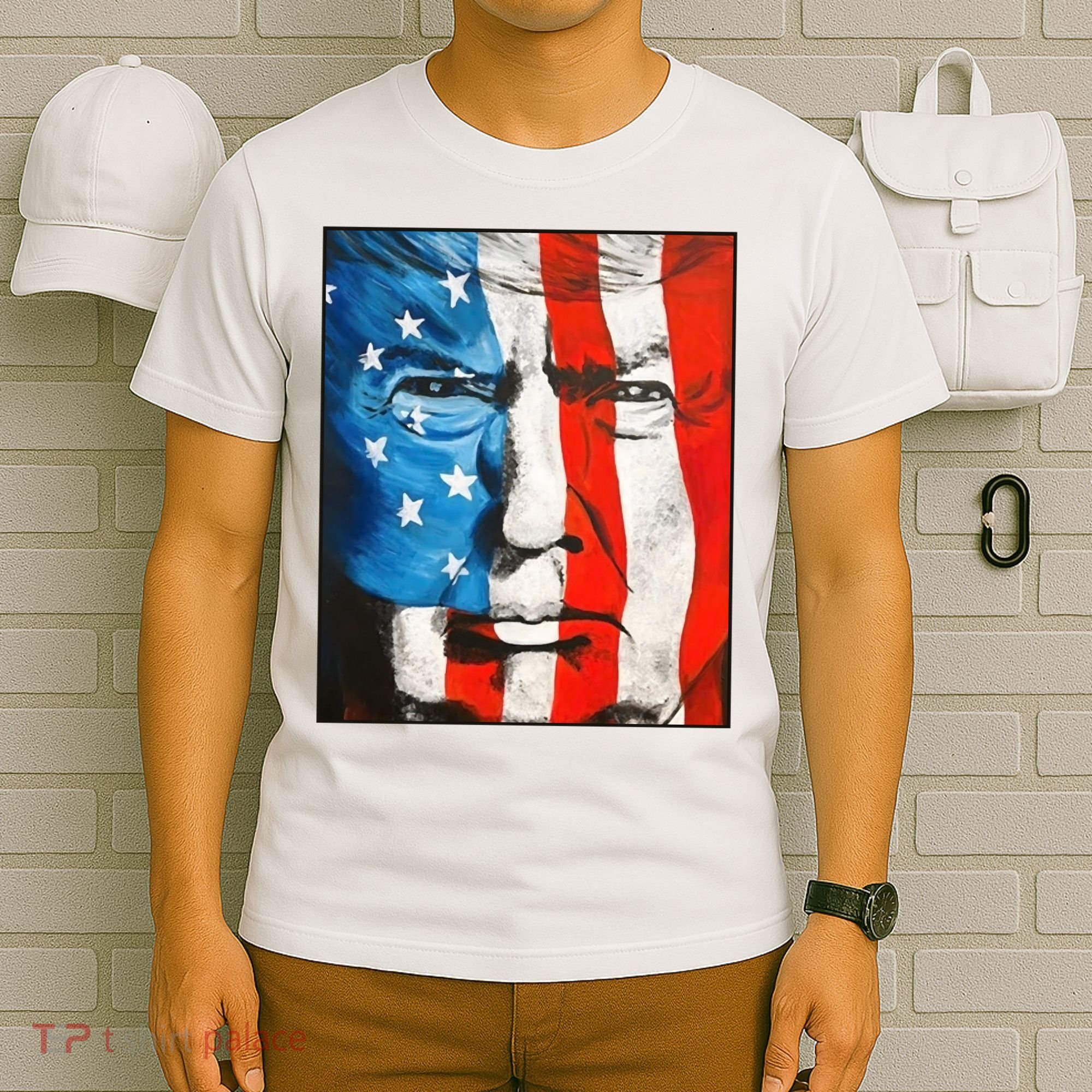 Trump 2024 Patriotic Flag Facepaint Donald Trump 4th Of July T-Shirt